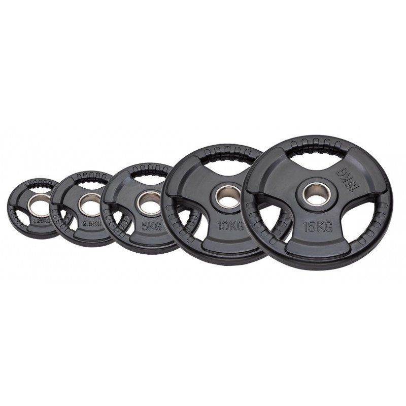 Set 315 kg rubberized cast iron Olympic discs