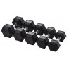 Jeu d'haltères hexagonaux caoutchoutés 1345kg