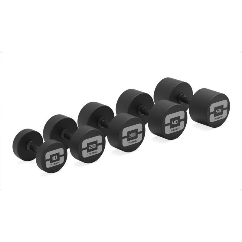Set Rubber Dumbbells with rotating handle absolute pairs from 2 to 50 kg