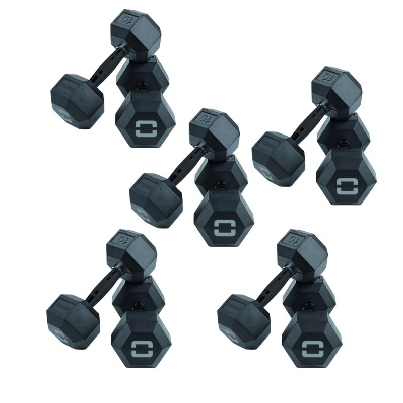 Set Manubri Esagonali Absolute coppie da 1 a 50kg