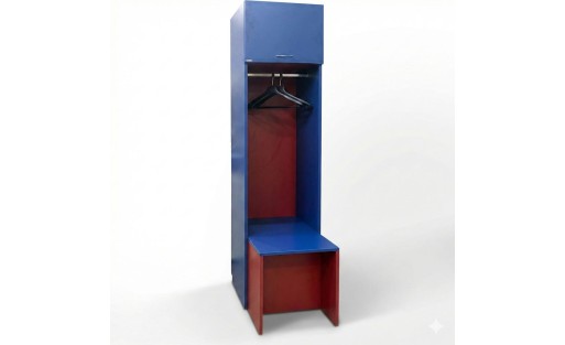 Single-door cabinet with flap door, bench and coat rack | SPORTARETUSA