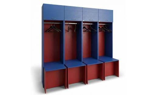 Single-door cabinet with a bench and coat rack