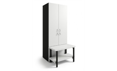 Armario de dos puertas con espacio para un banco
