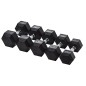 Rubber Hex Dumbbell Pair Set from 1 to 30 kg