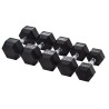 Rubber Hex Dumbbell Pair Set from 1 to 30 kg